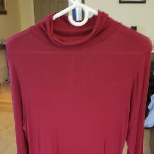 Maroon stretchy women's turtleneck